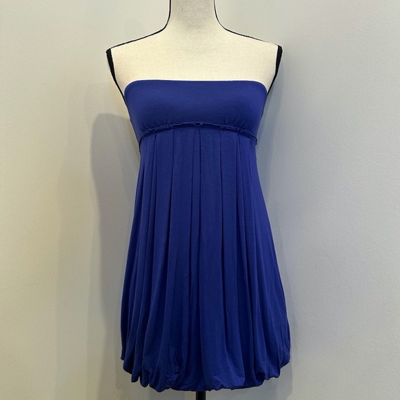 Blue Strapless mini dress - Picture 1 of 4